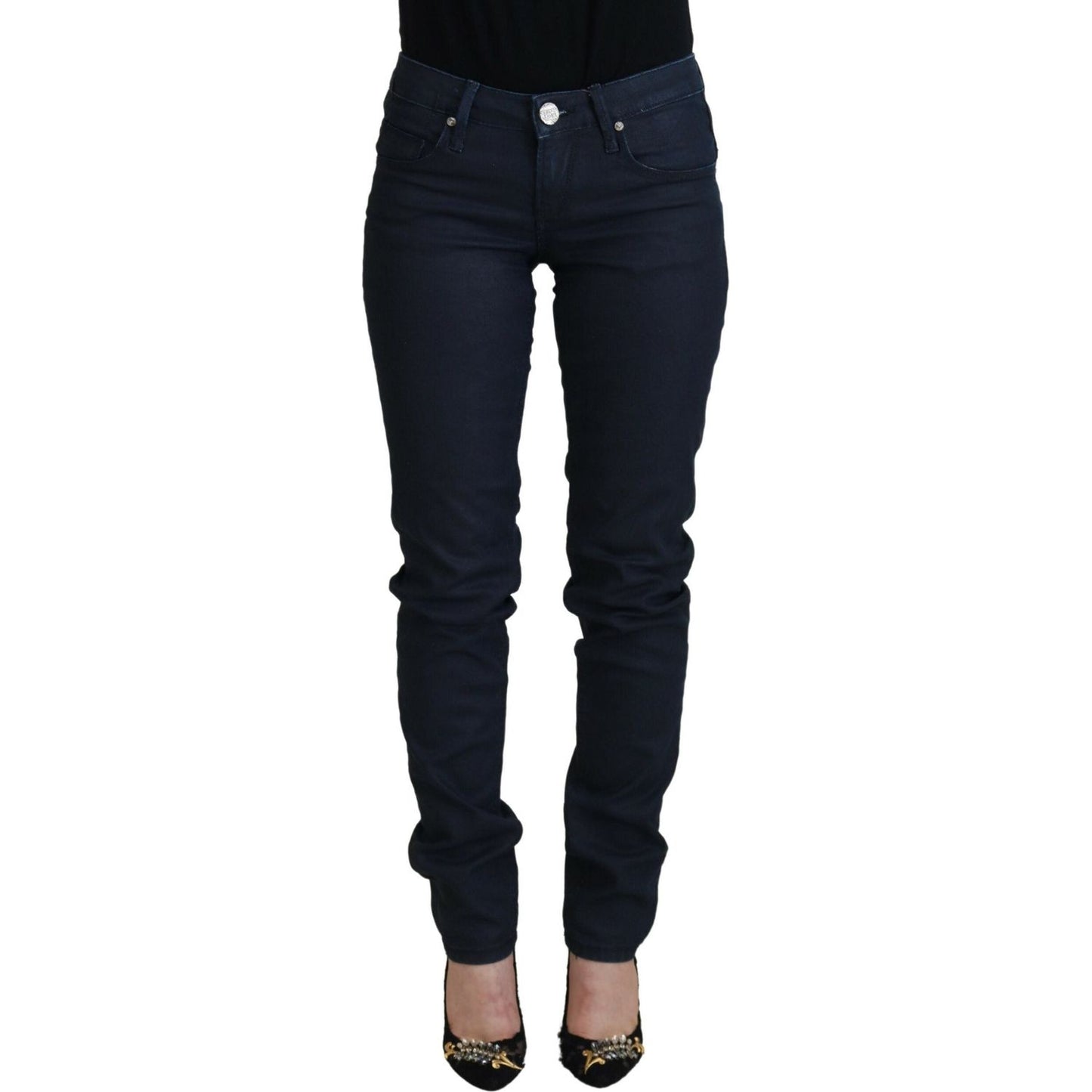 Acht Blue Cotton Skinny Low Waist Women Casual Denim Jeans