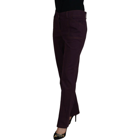 Elegant Tapered Purple Cotton Pants