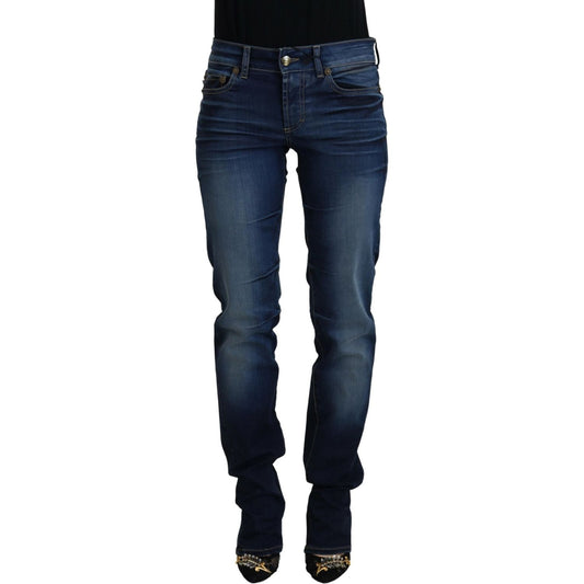 Chic Low Waist Denim Pants in Blue