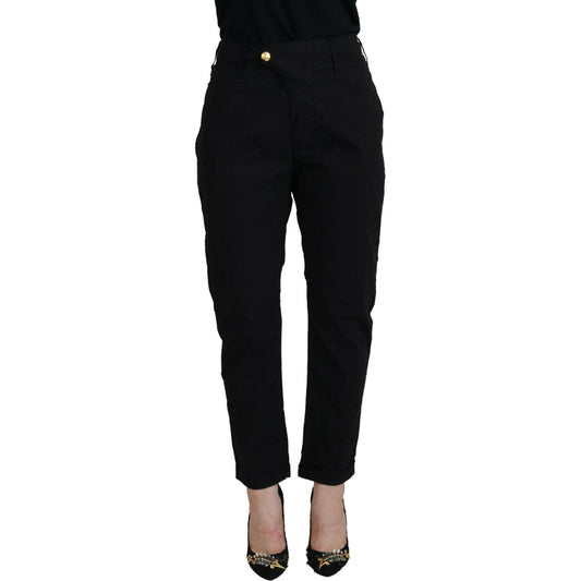 Chic Tapered Black Cotton Pants