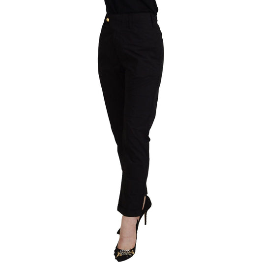 Chic Tapered Black Cotton Pants