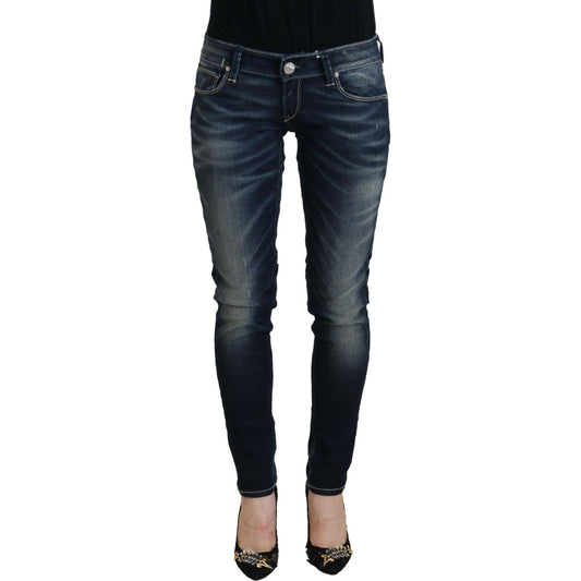 Chic Blue Washed Skinny Low Waist Jeans