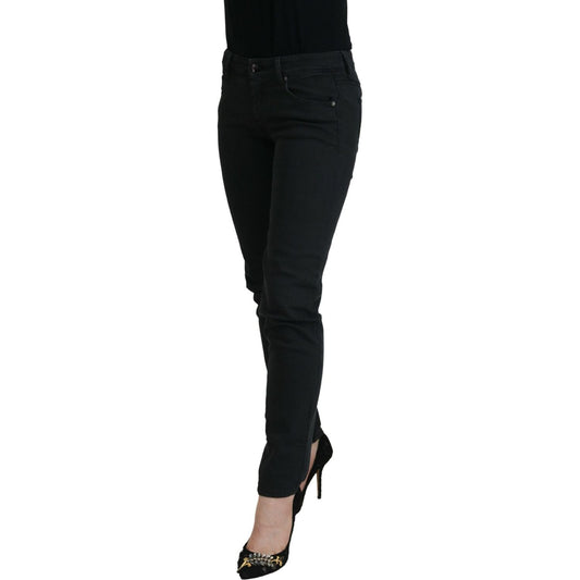 Chic Low Waist Black Skinny Jeans