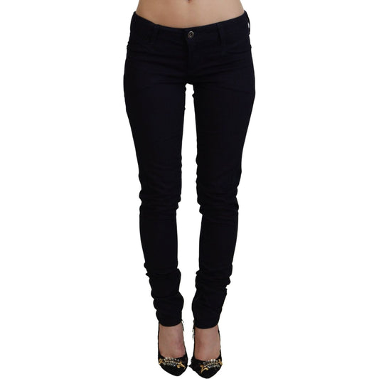 Chic Black Low Waist Denim Skinny Jeans