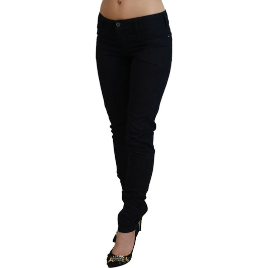 Chic Black Low Waist Denim Skinny Jeans