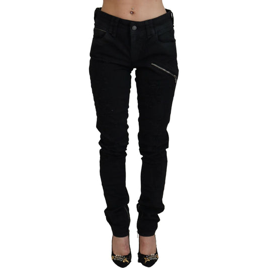 Chic Mid Waist Flared Black Jeans