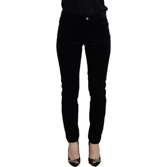 Chic Black Mid Waist Skinny Jeans