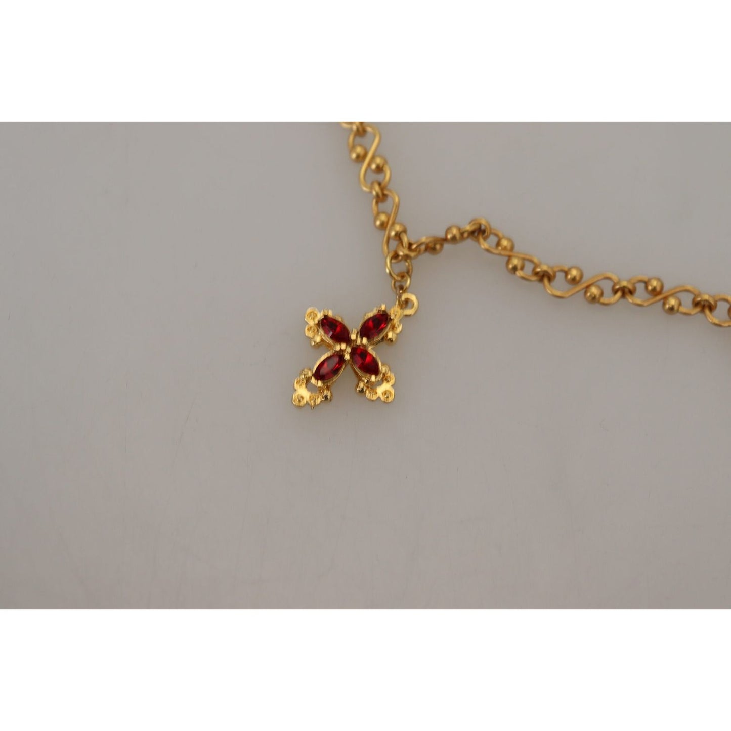 Gold Tone Cross Charm Necklace