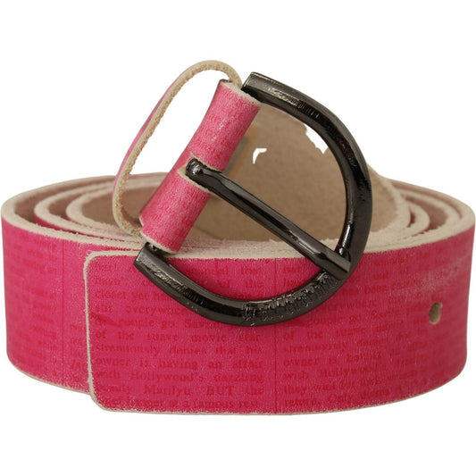 Elegant Pink Leather Fashion Belt