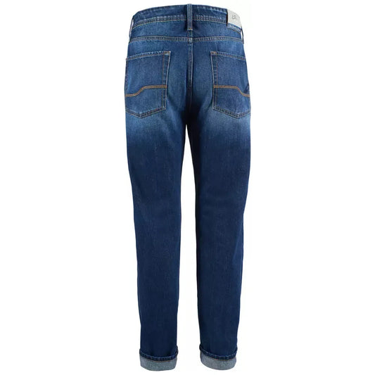 Chic Regular Fit Blue Cotton Jeans for Men