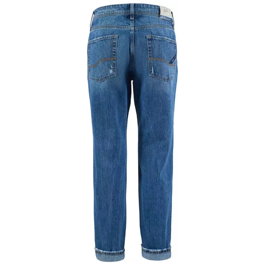 Timeless Blue Distressed Cotton Denim