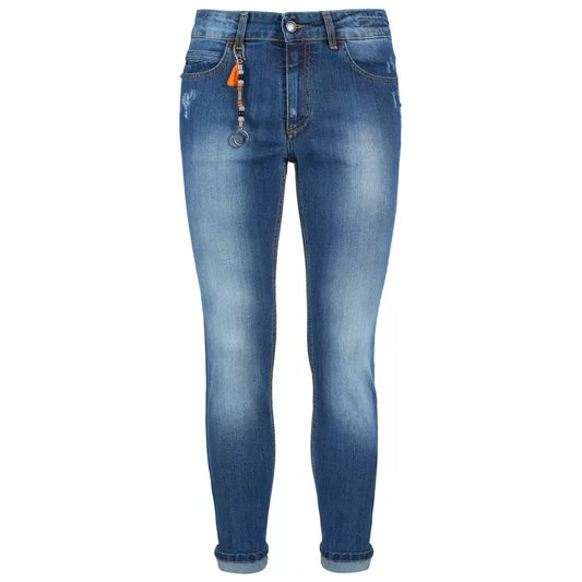 Chic Slim Fit Men's Jeans - Versatile Blue Denim