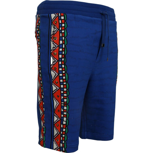 Elegant Multicolor Printed Cotton Shorts