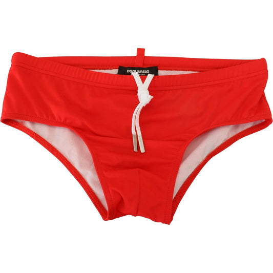 Red ICON Print Swim Briefs