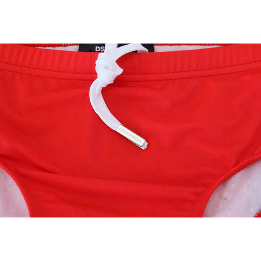 Red ICON Print Swim Briefs