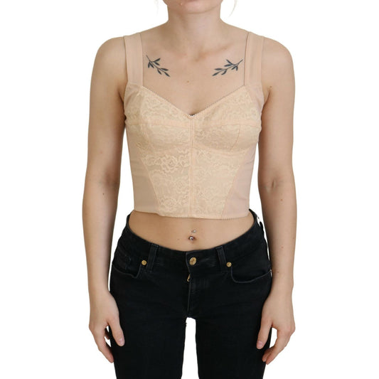 Elegant Beige Bustier Corset Top