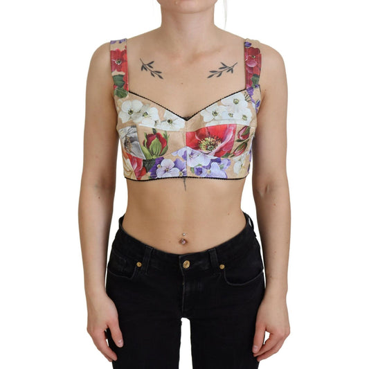 Floral Print Bustier Crop Top