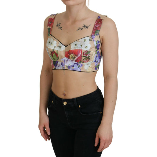 Floral Print Bustier Crop Top