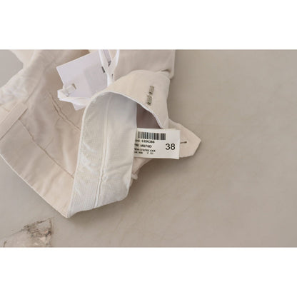 Dondup White High Waist Tapered Women Pants