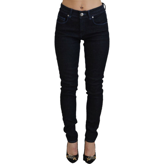 Chic Slim-Fit Cotton Denim in Dark Blue