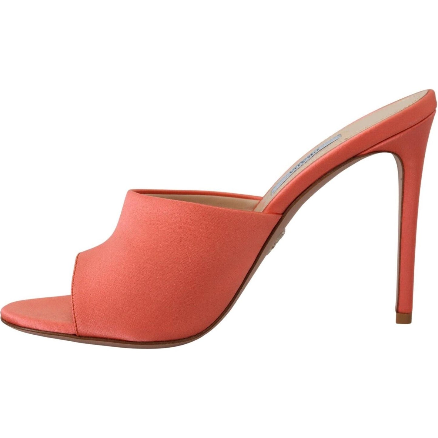 Prada Elegant Coral Leather Heels Sandals Prada