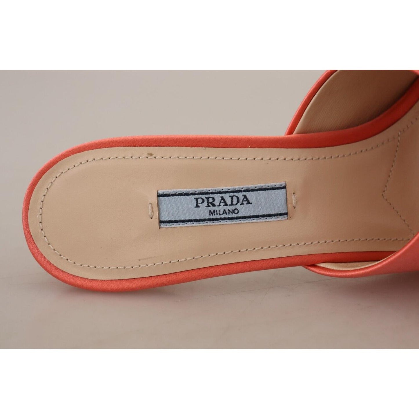 Prada Elegant Coral Leather Heels Sandals Prada