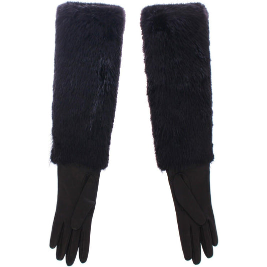 Elegant Elbow-Length Beaver Fur Gloves