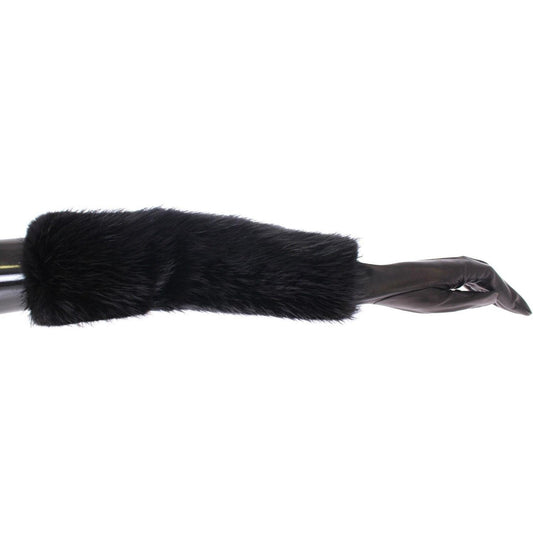 Elegant Elbow-Length Beaver Fur Gloves