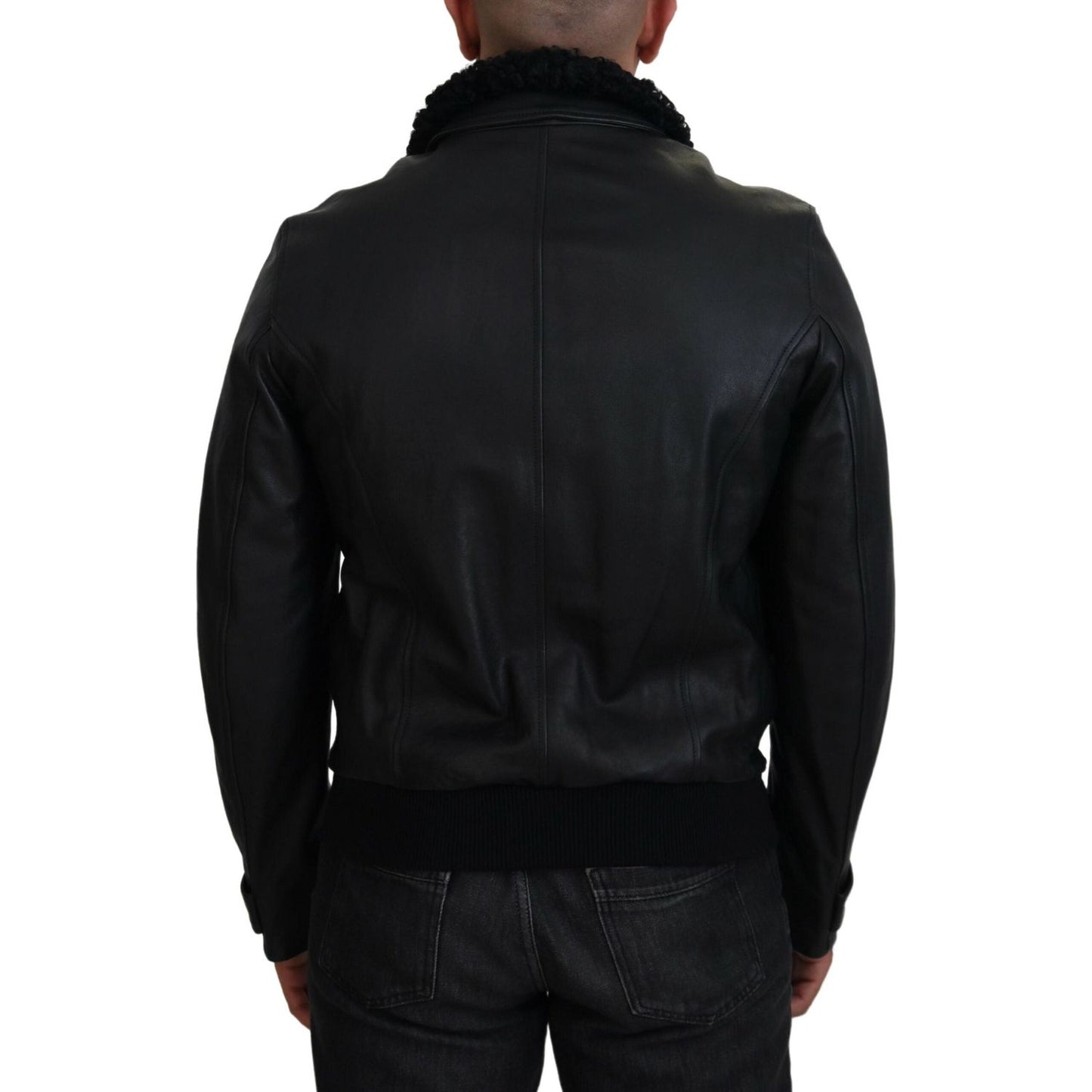 Chic Black Leather Silk-Lined Jacket