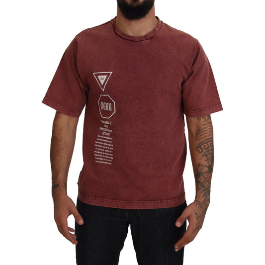 Elegant Maroon Printed Cotton Tee