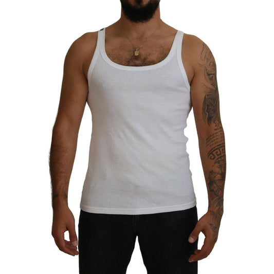 Elegant White Sleeveless Tank T-Shirt