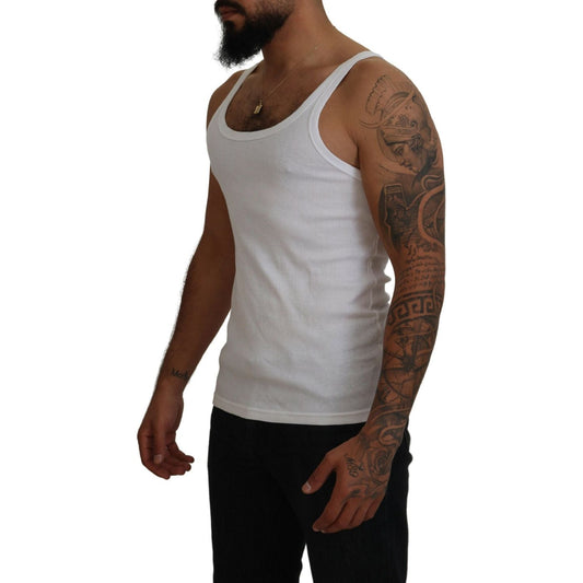 Elegant White Sleeveless Tank T-Shirt