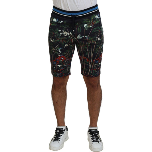 Volcano Print Casual Knee-Length Shorts