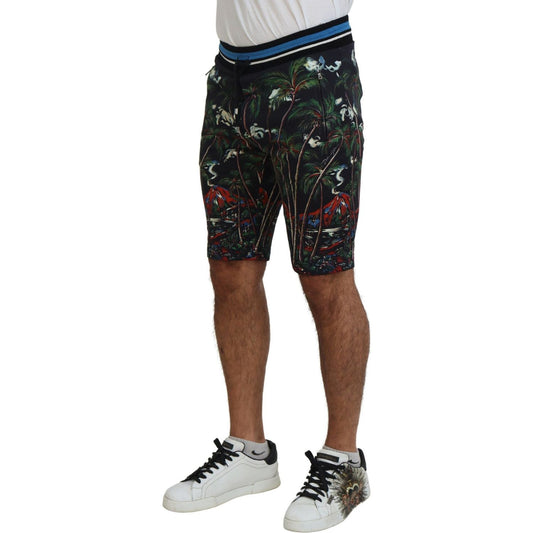 Volcano Print Casual Knee-Length Shorts