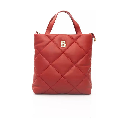 Baldinini Trend Elegant Red Leather Shoulder Bag with Golden Accents Baldinini Trend