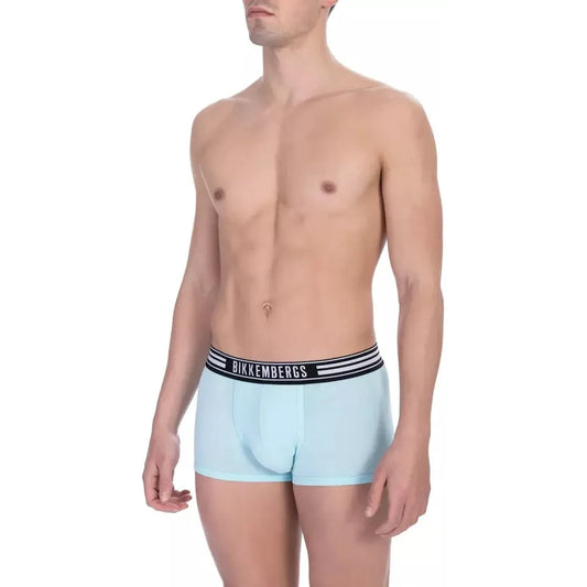 Bikkembergs Elegant Light Blue Cotton Trunks Duo Pack Bikkembergs