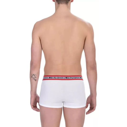 Bikkembergs Elegant White Cotton Trunk Bi-Pack Bikkembergs