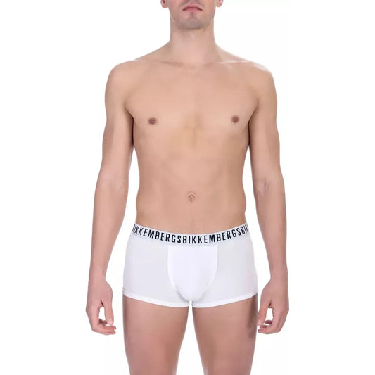 Bikkembergs Sleek White Trunk Bi-pack for Men Bikkembergs