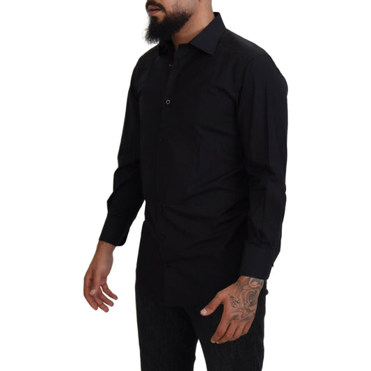 Elegant Black Formal Long Sleeve Shirt