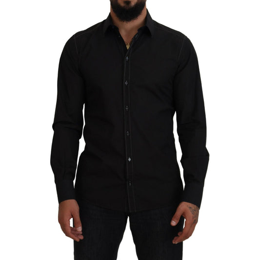 Elegant Black Formal Cotton Shirt