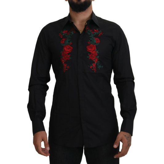 Elegant Floral Embroidered Cotton Shirt