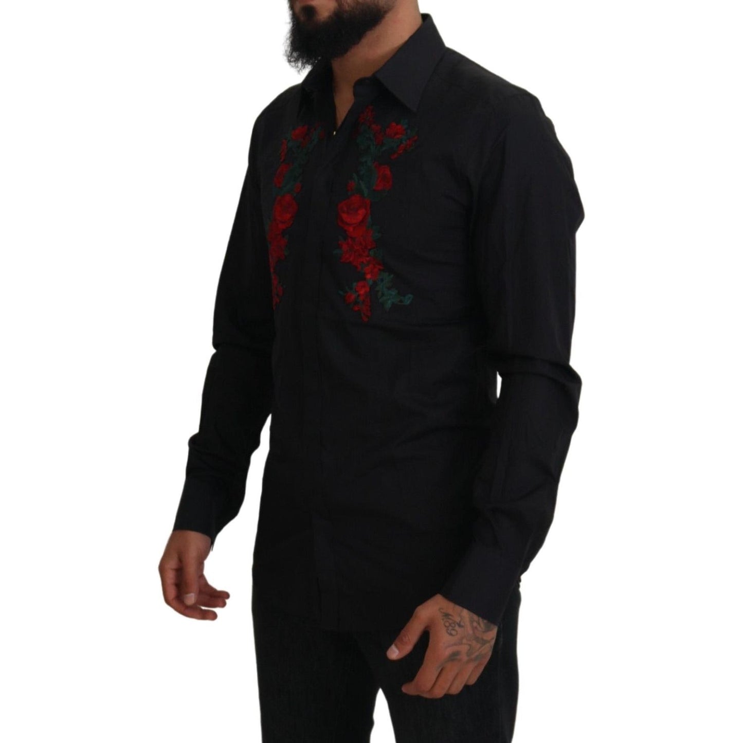 Elegant Floral Embroidered Cotton Shirt