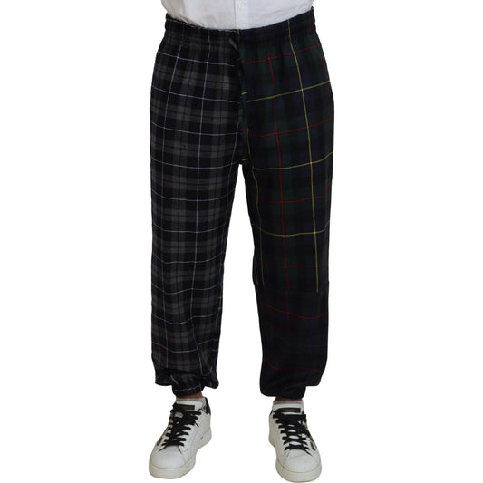 Checkered Wool Blend Jogger Pants