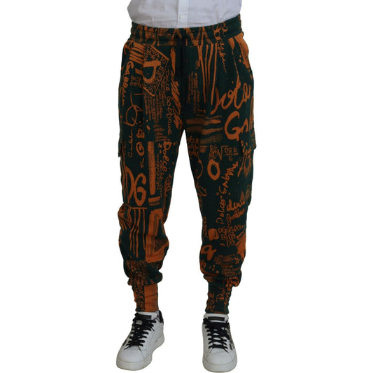 Multicolor Silk Blend Jogger Cargo Pants