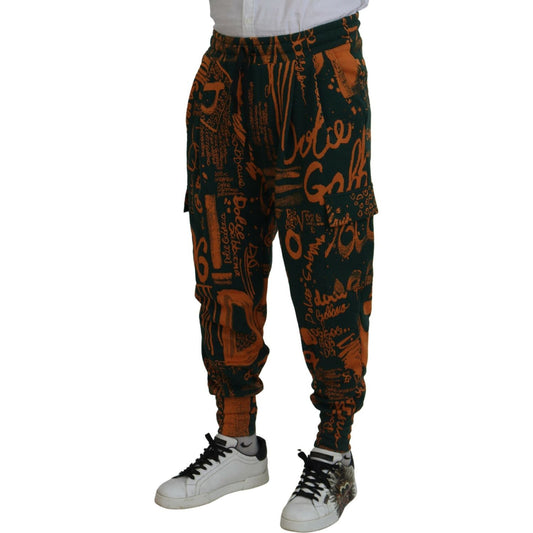 Multicolor Silk Blend Jogger Cargo Pants