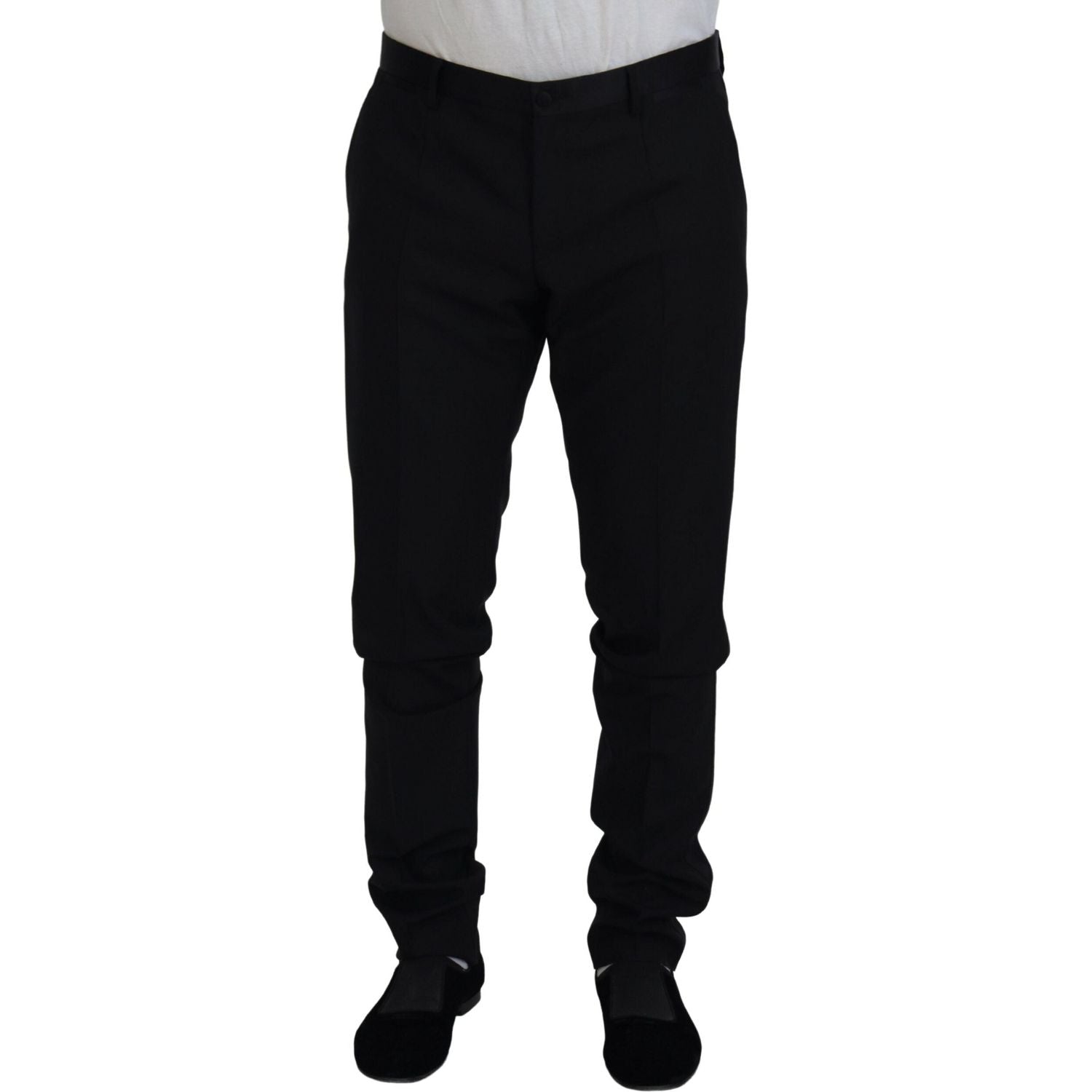 Dolce & Gabbana Black Wool Chino Dress Formal Pants