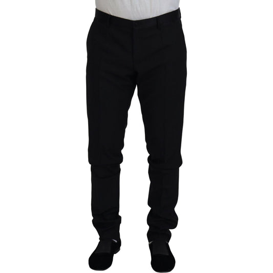 Elegant Black Dress Pants from Virgin Wool Blend