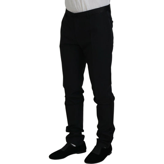 Elegant Black Dress Pants from Virgin Wool Blend