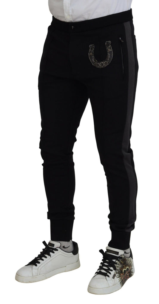 Elegant Black Jogger Pants in Luxe Wool Blend