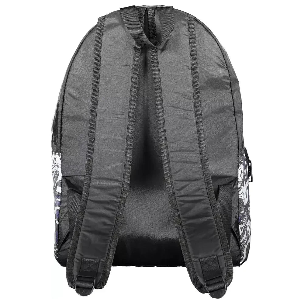 Sleek Black Polyamide Backpack with Logo